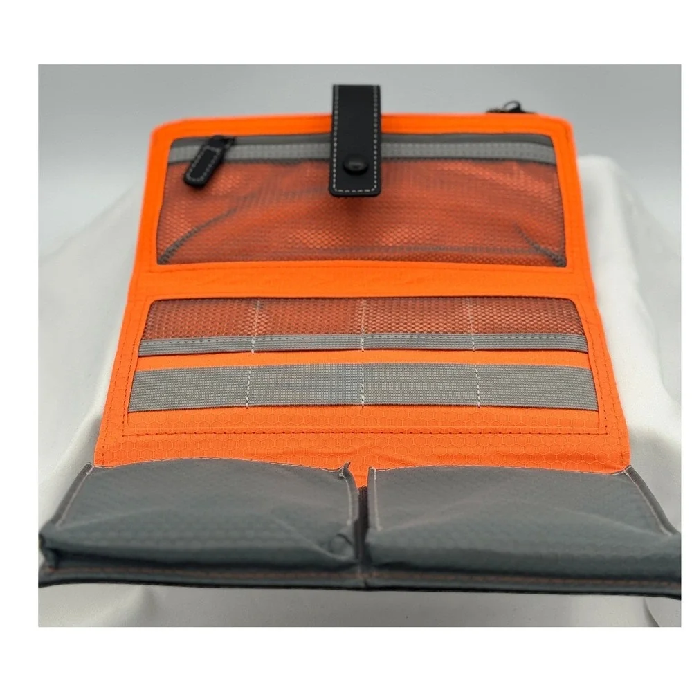 Womens' Harley-Davidson Black & Orange Trifold Travel Organizer Wallet Billfold